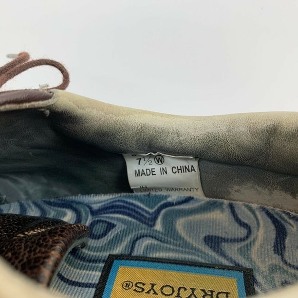 Footjoy Dryjoy Tour Pro Golf Shoes White Brown Soft Spike Mens Size 7.5 Wide - Picture 6 of 7